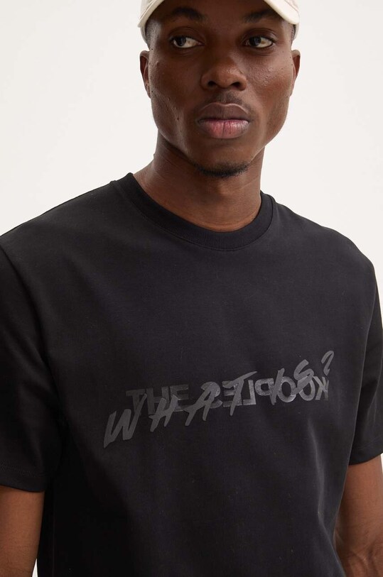 The Kooples tricou din bumbac negru HTSC27010K