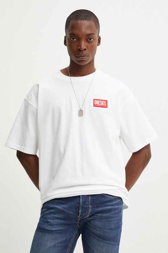 Diesel t-shirt bawełniany T-BOXT-LAB biały A14947.0NIAR