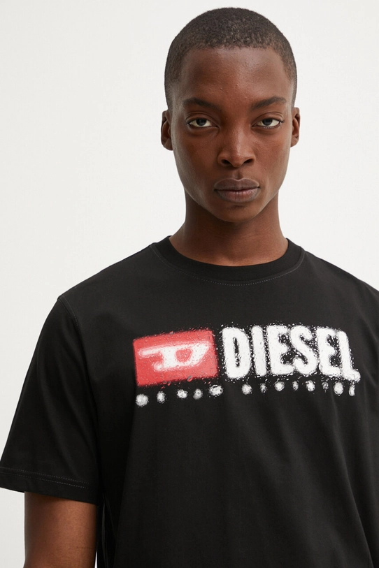 Diesel t-shirt bawełniany T-ADJUST-K14 czarny A15025.0GRAI