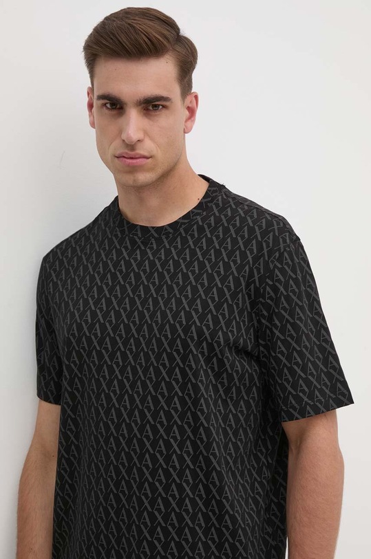 Armani Exchange tricou din bumbac cu modele negru 8NZTCW.ZJH4Z.NOS