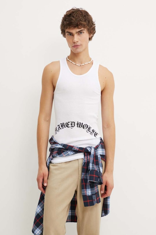 Naked Wolfe tricou print alb gothic.tank