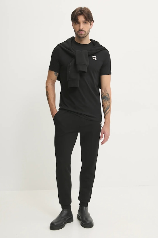 Βαμβακερό μπλουζάκι Karl Lagerfeld 500224.755710 μαύρο AA00