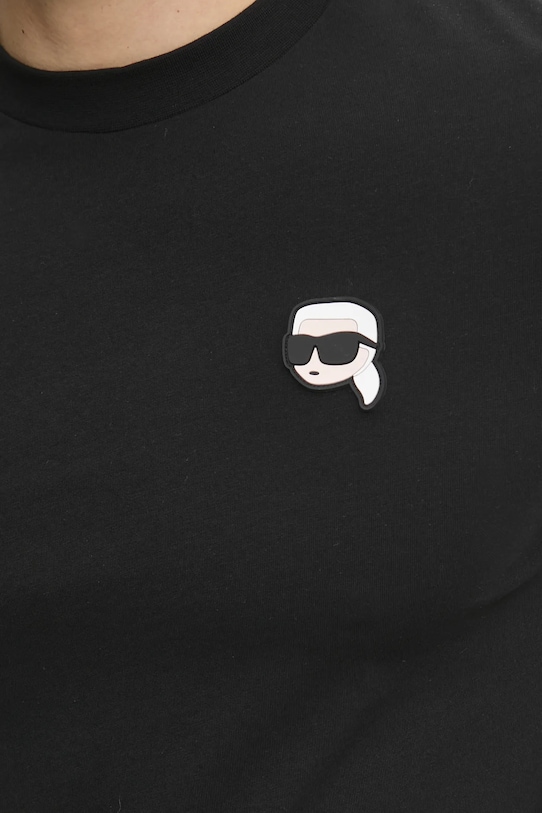 Βαμβακερό μπλουζάκι Karl Lagerfeld 500224.755710 μαύρο