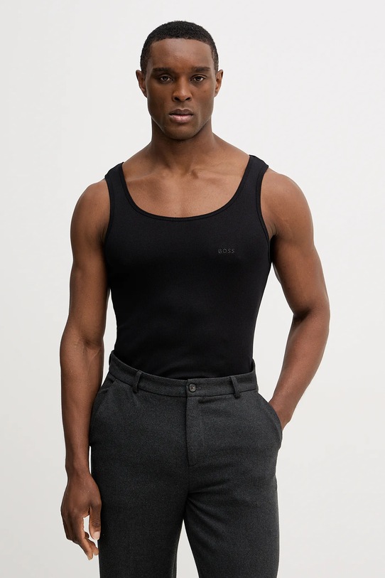 BOSS t-shirt bawełniany TankTop3P RibClassic 3-pack bawełna czarny 50542132