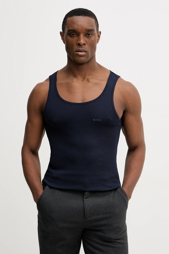 Odzież BOSS t-shirt bawełniany TankTop3P RibClassic 3-pack 50542132 czarny