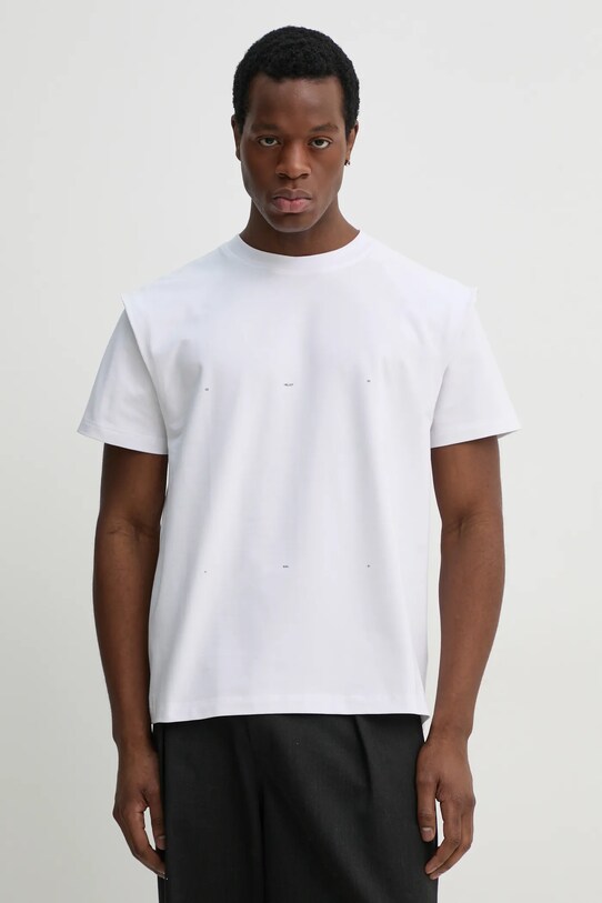 Heliot Emil tricou model fin alb SS25.M.09.089.WHT02.CO