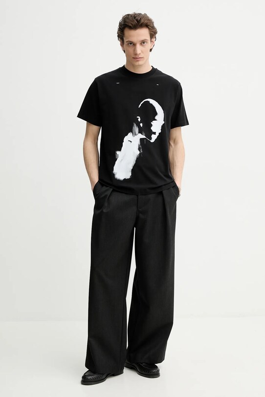 Μπλουζάκι Heliot Emil SS25.M.09.041.BLK01.CO μαύρο AA00