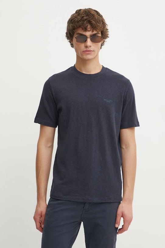 Marc O'Polo tricou din bumbac uni bleumarin B61223251098