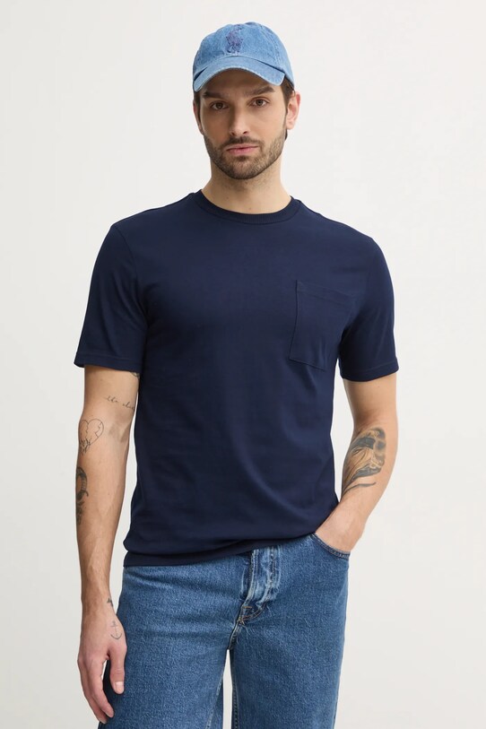 United Colors of Benetton t-shirt bawełniany bawełna granatowy 3BL0U10A8