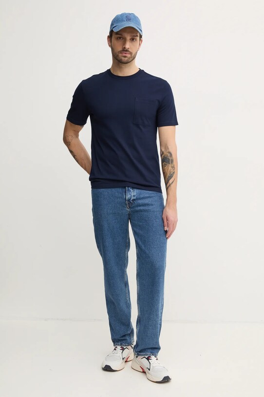 United Colors of Benetton t-shirt bawełniany 3BL0U10A8 granatowy AA00