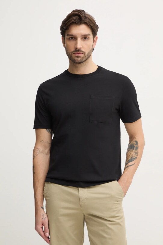 United Colors of Benetton t-shirt bawełniany bawełna czarny 3BL0U10A8