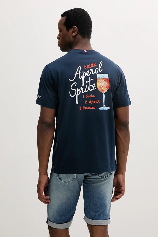 MC2 Saint Barth t-shirt bawełniany nadruk granatowy TSHM001.02700H