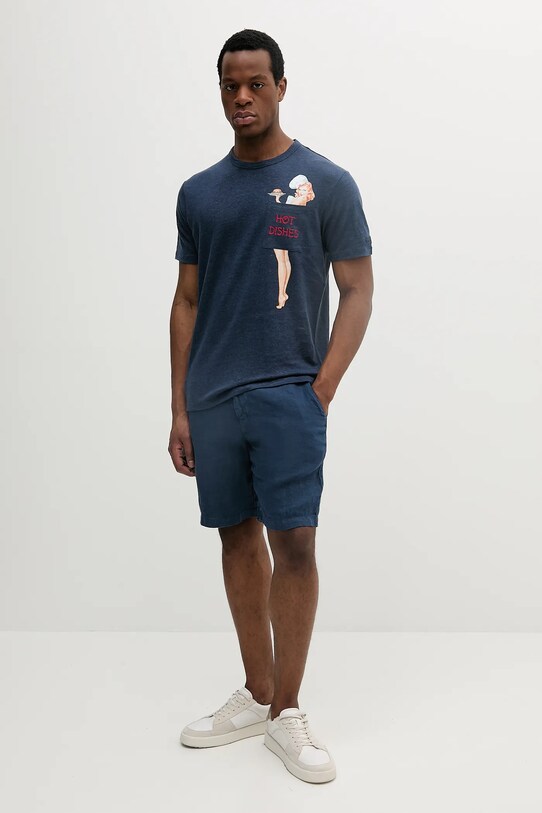 MC2 Saint Barth t-shirt lniany ECS0001 granatowy AA00