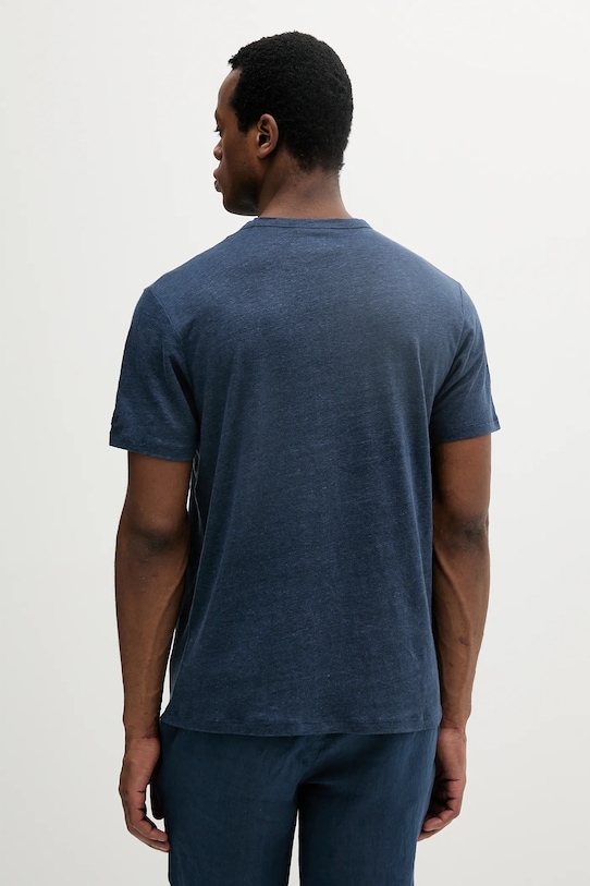Odzież MC2 Saint Barth t-shirt lniany ECS0001 granatowy