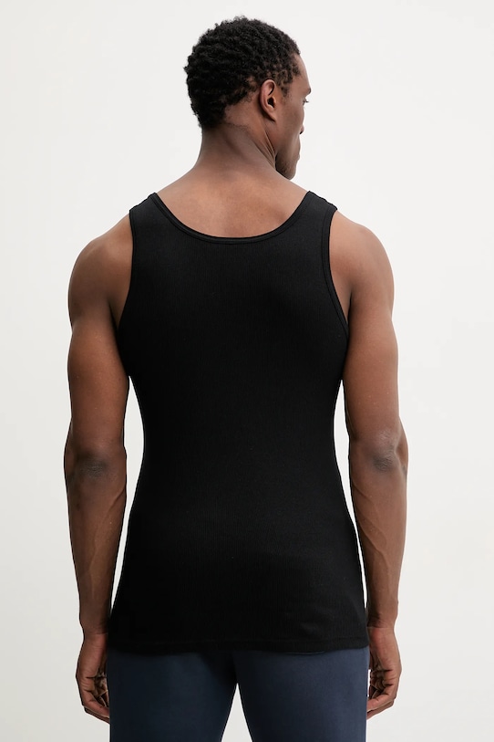 Odzież Resteröds t-shirt bawełniany ORIGINAL ribtank GOTS 2-pack 7027.1 czarny