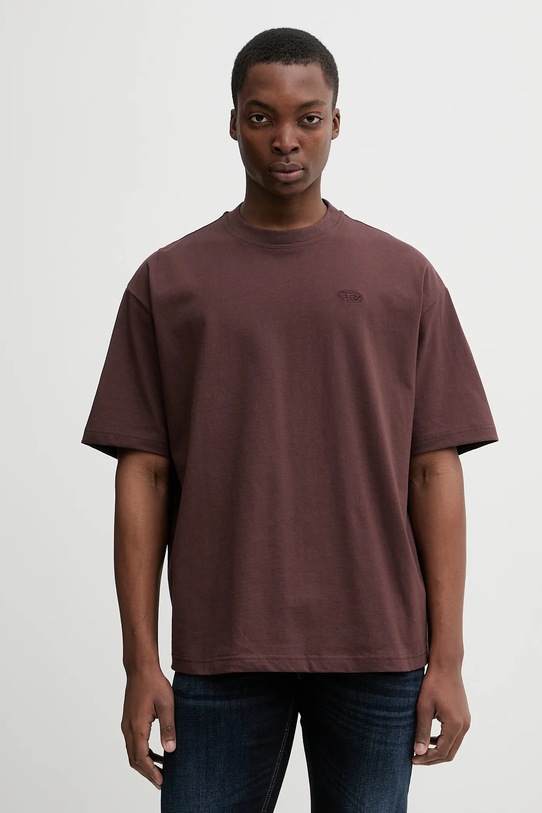 Odzież Diesel t-shirt bawełniany T-BOGGY-MEGOVAL-D A11302.0HGAM brązowy