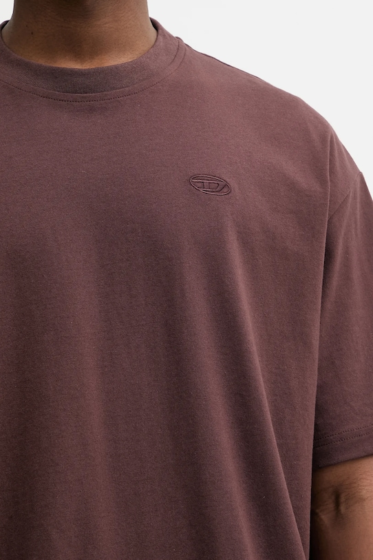 Diesel t-shirt bawełniany T-BOGGY-MEGOVAL-D A11302.0HGAM brązowy