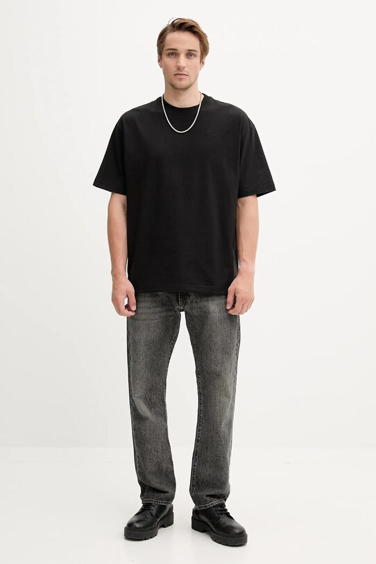 Diesel t-shirt bawełniany T-BOGGY-MEGOVAL-D A11302.0HGAM czarny AA00