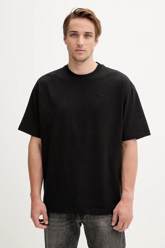 Odzież Diesel t-shirt bawełniany T-BOGGY-MEGOVAL-D A11302.0HGAM czarny