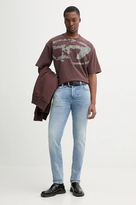 Diesel t-shirt bawełniany T-BOXT-N14 A13049.0DQAU brązowy AA00