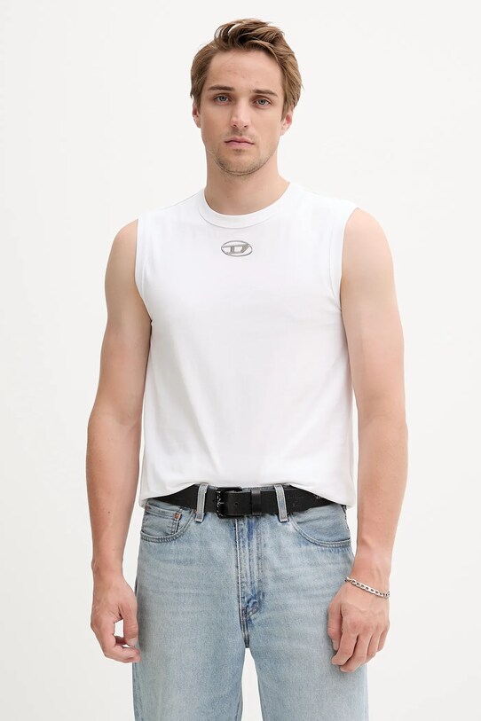 Diesel t-shirt bawełniany T-BISCO nadruk biały A15372.0CLBR