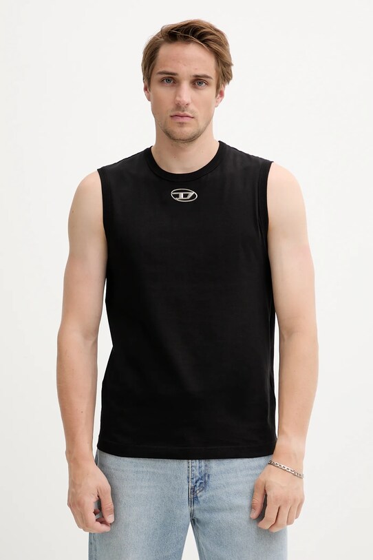 Diesel t-shirt bawełniany T-BISCO nadruk czarny A15372.0CLBR