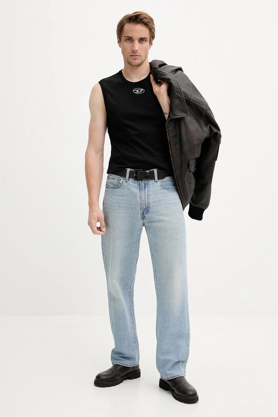 Diesel t-shirt bawełniany T-BISCO A15372.0CLBR czarny AA00