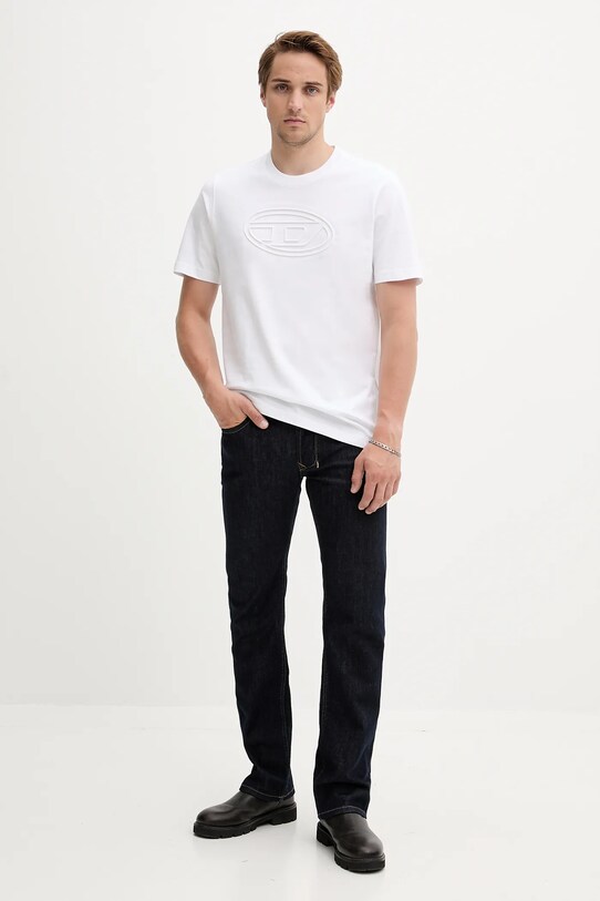 Diesel t-shirt bawełniany T-ADJUST-BIGOVAL A17402.0NJBM biały AA00