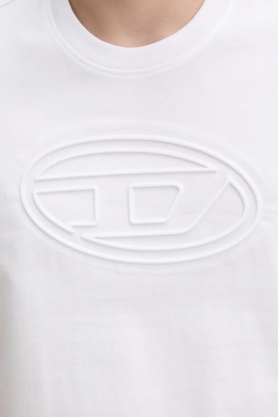Diesel t-shirt bawełniany T-ADJUST-BIGOVAL A17402.0NJBM biały
