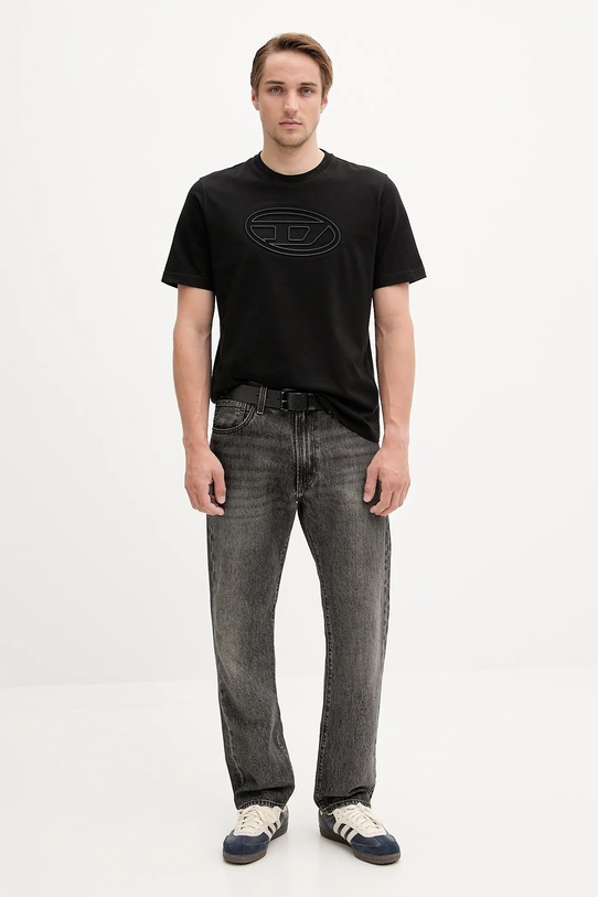 Diesel t-shirt bawełniany T-ADJUST-BIGOVAL A17402.0NJBM czarny AA00