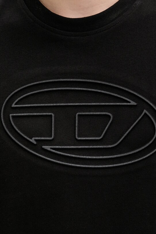 Diesel t-shirt bawełniany T-ADJUST-BIGOVAL A17402.0NJBM czarny
