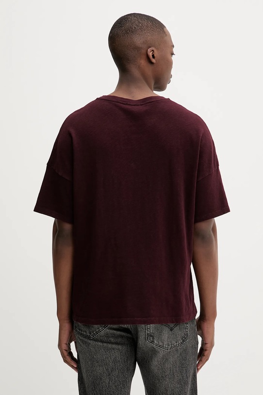 Odzież American Vintage t-shirt bawełniany MSON02AG bordowy