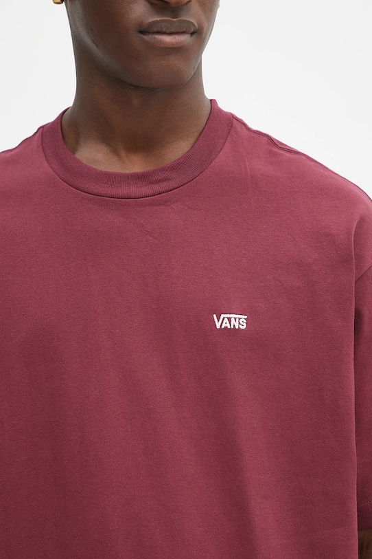 Vans tricou din bumbac VN000P1PBRG1 burgundia
