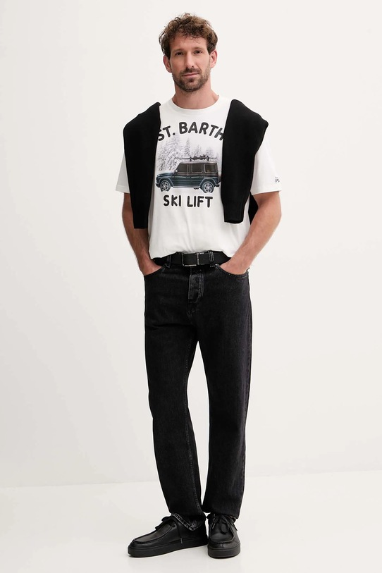 Bavlnené tričko MC2 Saint Barth ARN0004 biela AA00