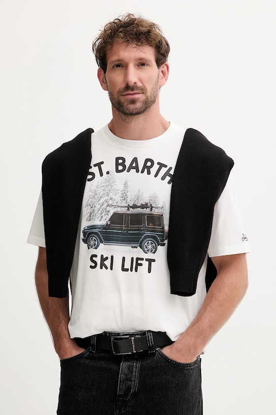 Bavlnené tričko MC2 Saint Barth biela ARN0004