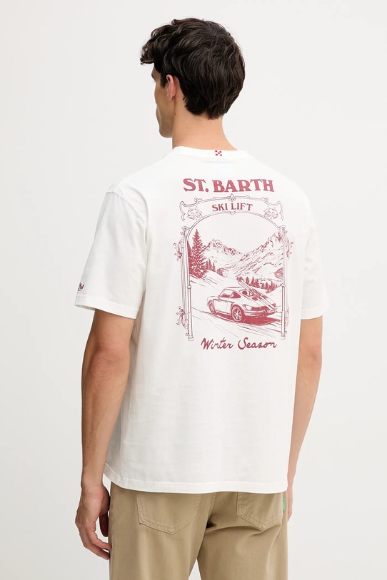 MC2 Saint Barth t-shirt bawełniany nadruk beżowy ARN0004