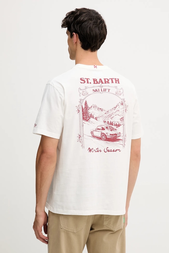 MC2 Saint Barth tricou din bumbac print bej ARN0004
