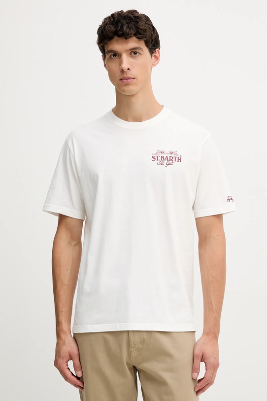 Odzież MC2 Saint Barth t-shirt bawełniany ARN0004 beżowy
