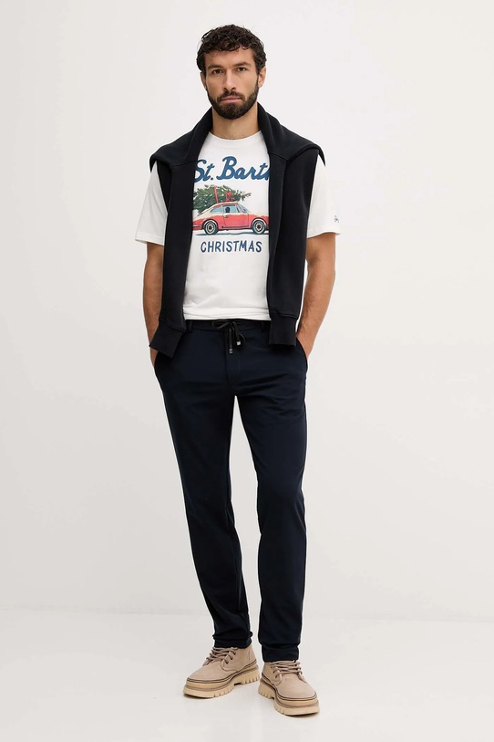 Bavlnené tričko MC2 Saint Barth ARN0004 béžová AA00