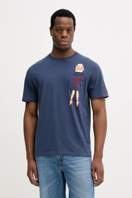 MC2 Saint Barth t-shirt bawełniany nadruk granatowy CONR0002