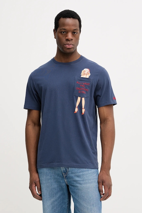 MC2 Saint Barth t-shirt bawełniany nadruk granatowy CONR0002
