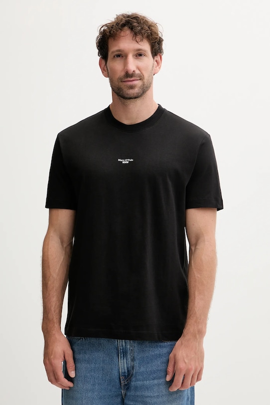 Marc O'Polo t-shirt bawełniany nadruk czarny 5000006275