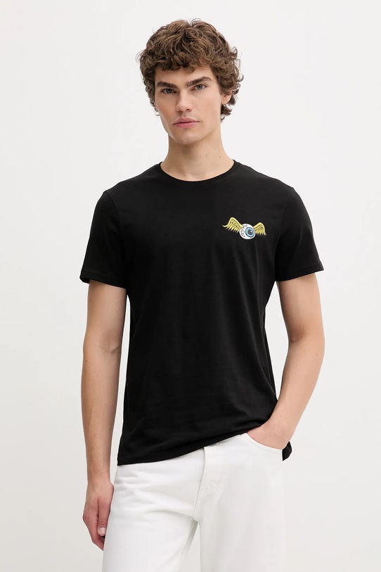 Von Dutch t-shirt bawełniany nadruk czarny VD.1.TSC.EYE