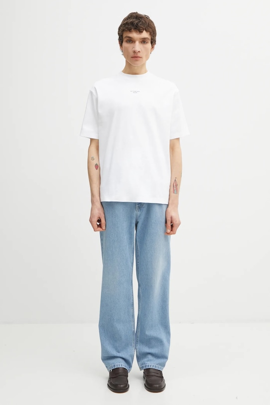 Drôle de Monsieur t-shirt bawełniany Le T-Shirt Slogan Classique PERM.TS202.CO002 biały