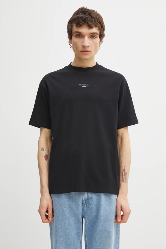 Drôle de Monsieur t-shirt bawełniany Le T-Shirt Slogan Classique nadruk czarny PERM.TS202.CO002