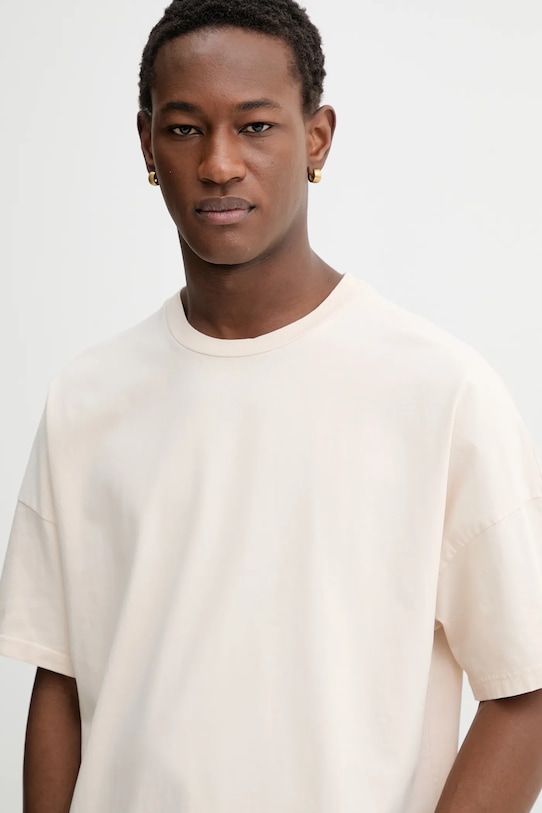 American Vintage t-shirt bawełniany beżowy MFIZ02A