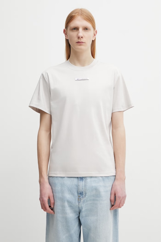 HELIOT EMIL t-shirt basic bawełniany męski szary SS26.M.09.139.LGY06.CO