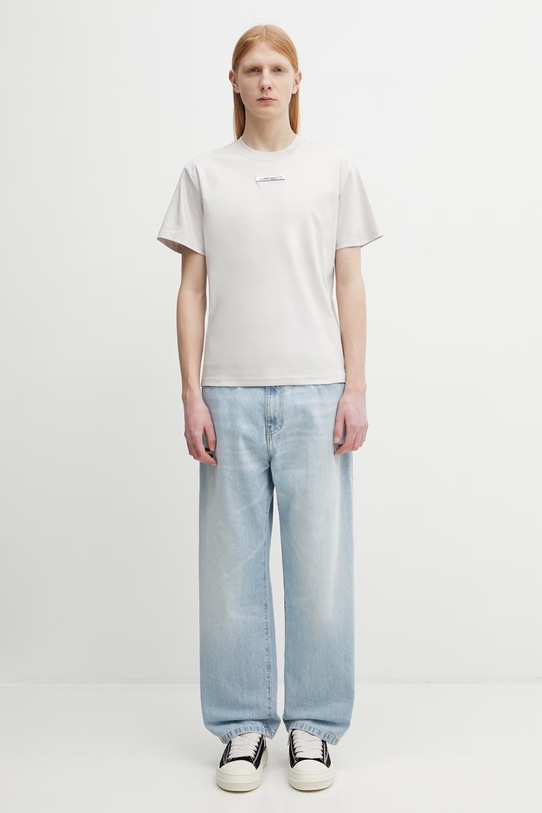 HELIOT EMIL t-shirt basic bawełniany męski SS26.M.09.139.LGY06.CO szary