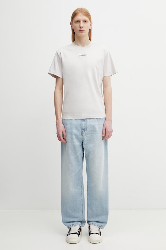 HELIOT EMIL t-shirt basic bawełniany męski SS26.M.09.139.LGY06.CO szary