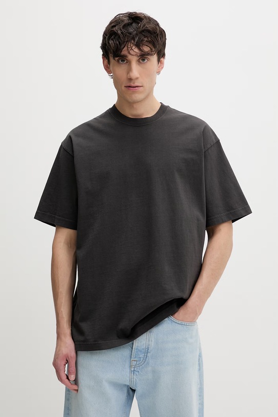 Vans t-shirt męski bawełniany Premium LX SS Loose Fit szary VN000TBPEMV1